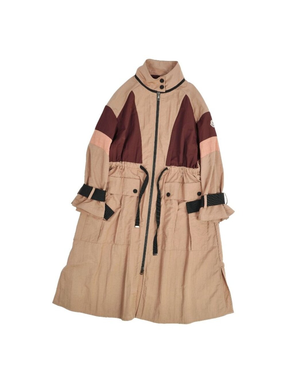 Moncler Coat Long Zinzoline Zip-up Nylon Brown 0